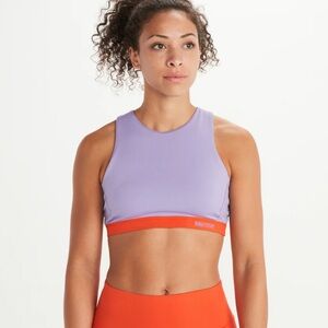 Marmot Leda Sports Bra Womens XL Light Purple Orange Band Active Support